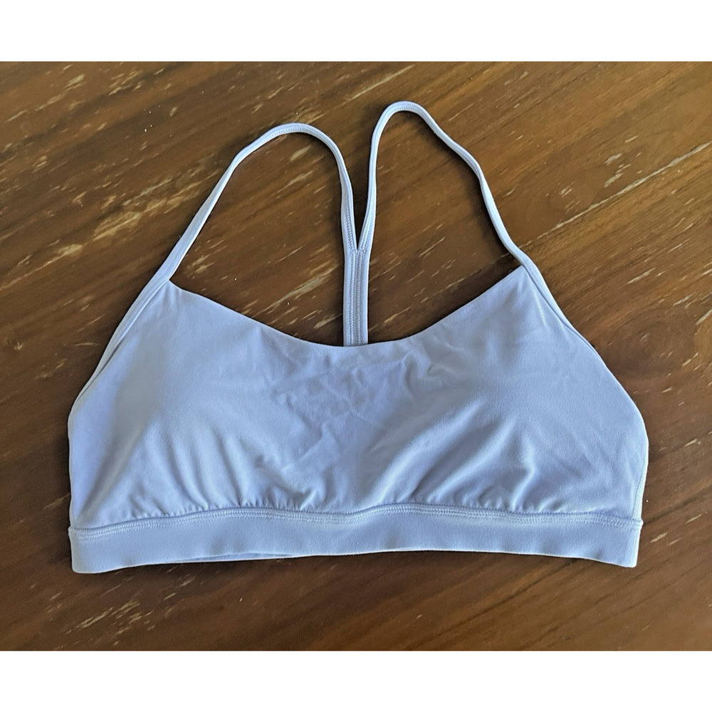 Lululemon Women's 14 Flow Y Sports Bra Lilac Smoke Purple Yoga Pilates Workout